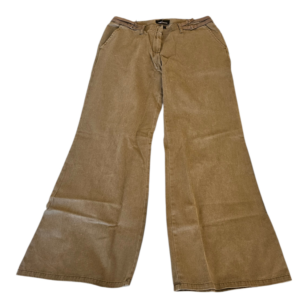 MODA International Olive Green Utility Pants Womenโs Size 10 Adjustable Waist